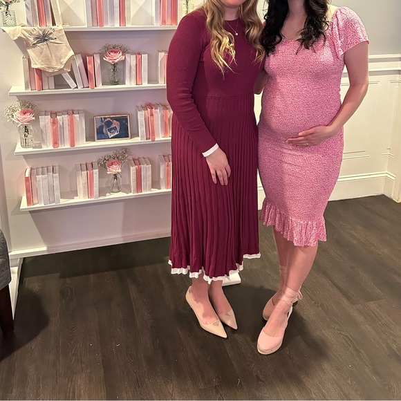 Pink Floral Maternity Dress - Picture 6 of 6